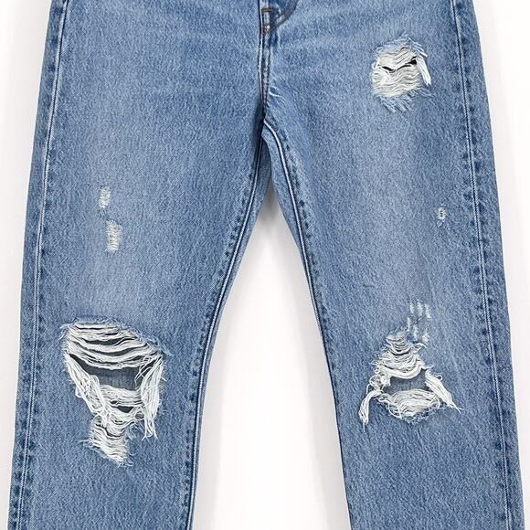 LEVI’S Wedgie Straight Distressed Jeans Women’s Size 25 Authentically Yours - Picture 3 of 6